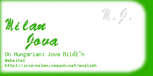 milan jova business card